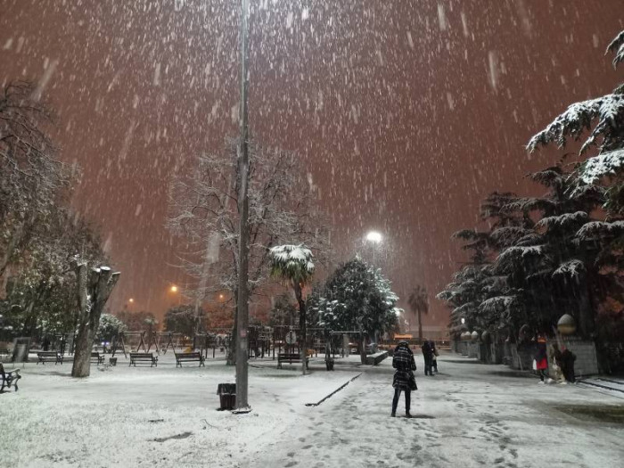 Beyaz örtüyle kaplanan Samsun havadan görüntülendi