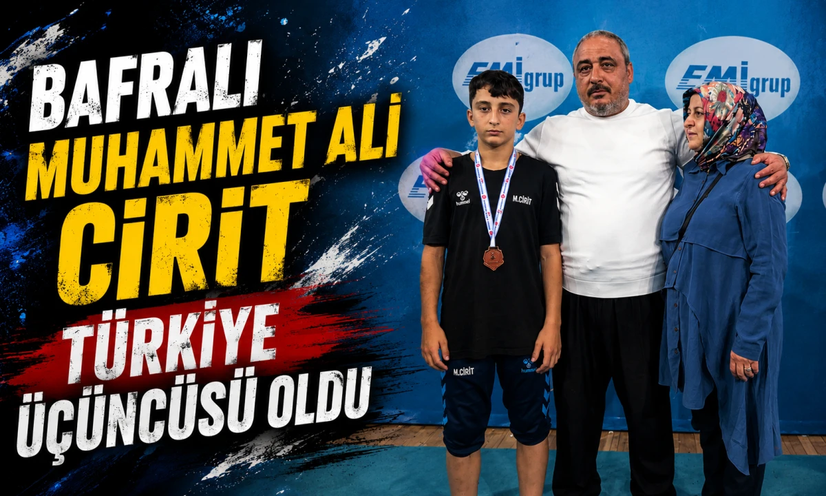 Bafralı Muhammet Ali Cirit T&uuml;rkiye &Uuml;&ccedil;&uuml;nc&uuml;s&uuml; Oldu