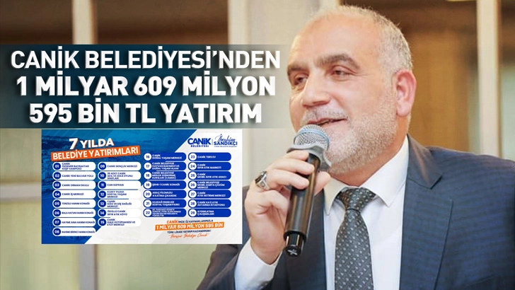 Canik Belediyesi'nden 1 Milyar 609 Milyon 595 Bin TL Yatırım