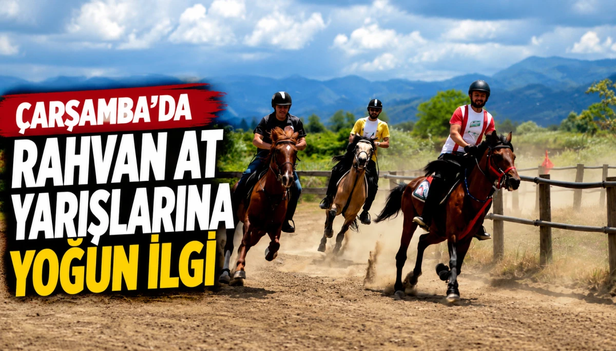 &Ccedil;arşamba&rsquo;da Rahvan At Yarışlarına Yoğun İlgi 