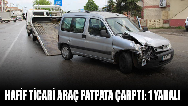 Hafif ticari araç patpata çarptı: 1 yaralı