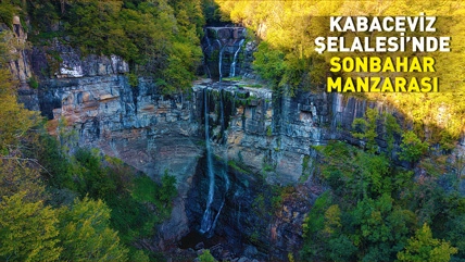 Kabaceviz Şelalesi&rsquo;nde sonbahar manzarası