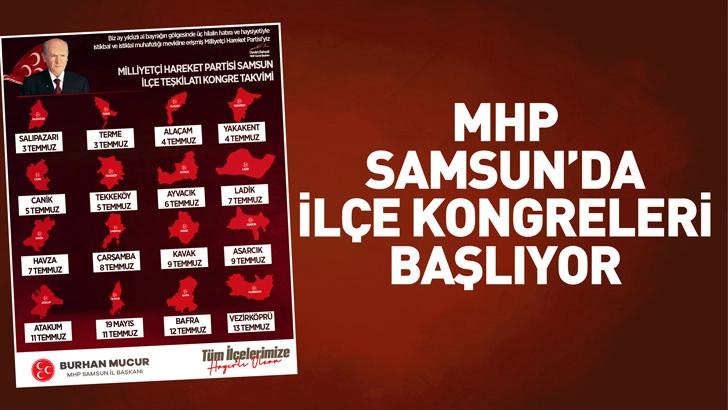 MHP Samsun&rsquo;da İl&ccedil;e Kongreleri Başlıyor