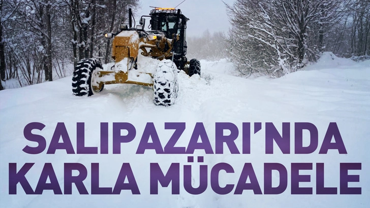 Salıpazarı'nda karla m&uuml;cadele