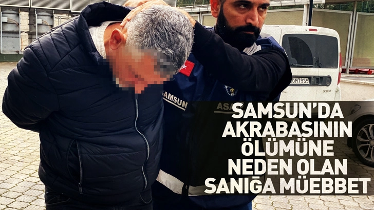 Samsun'da akrabasını dizinden vurup, ölümüne neden olan sanığa müebbet