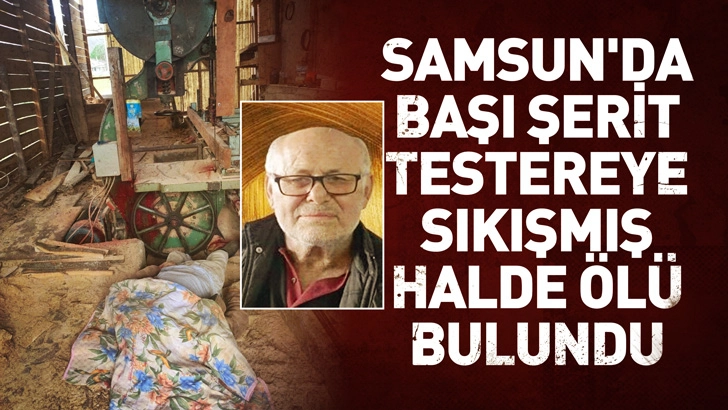Samsun'da başı şerit testereye sıkışmış halde &ouml;l&uuml; bulundu
