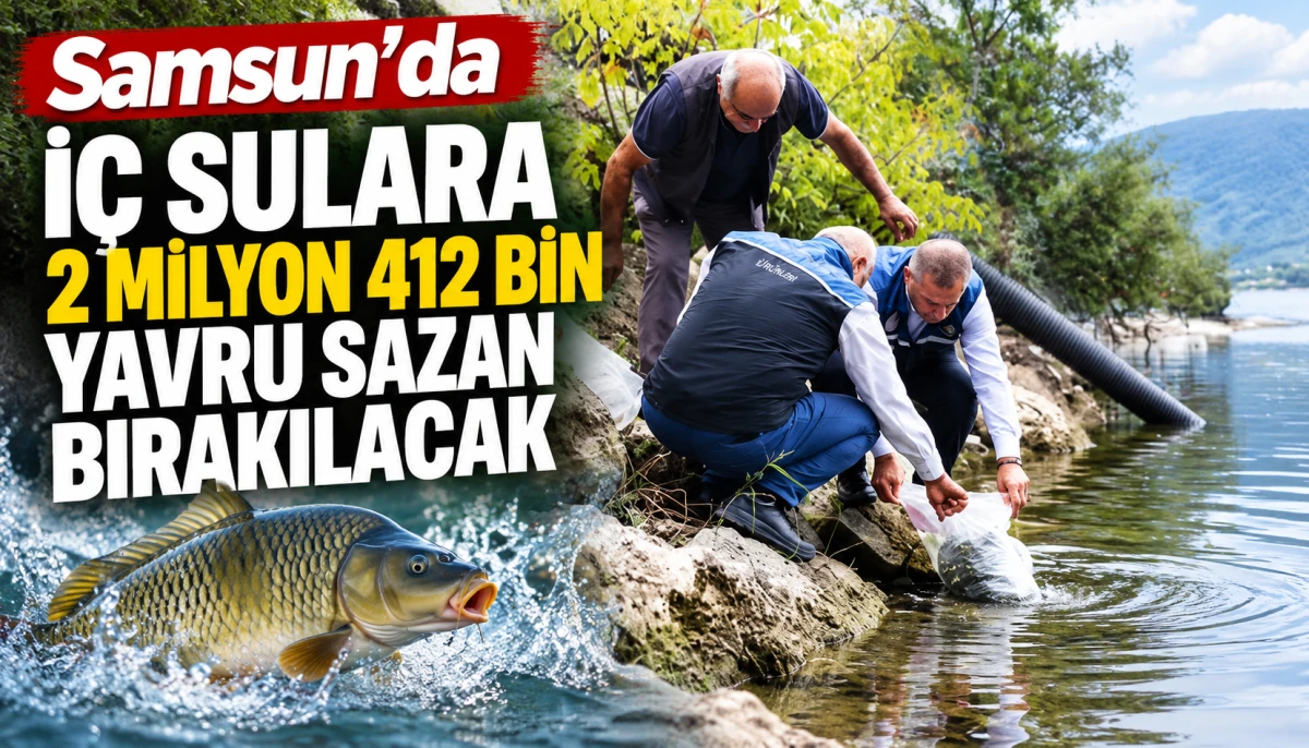 Samsun&rsquo;da i&ccedil; sulara 2 milyon 412 bin yavru sazan bırakılacak