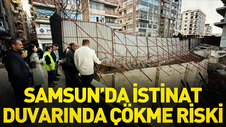 Samsun’da istinat duvarında çökme riski tespit edildi, yol ulaşıma kapatıldı