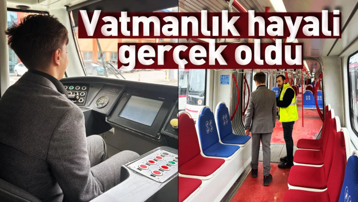 Samsun'da koruma altındaki Onur'un vatmanlık hayali ger&ccedil;ek oldu