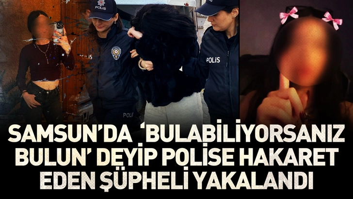 Samsun'da polise k&uuml;f&uuml;rl&uuml; paylaşımda bulunan kadın, g&ouml;zaltına alındı