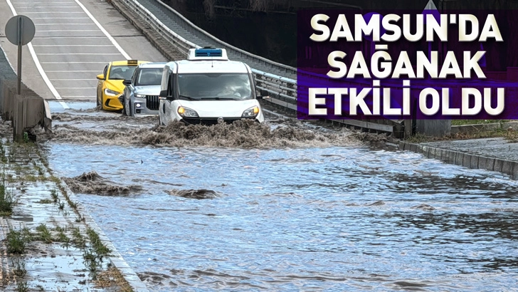 Samsun'da sağanak etkili oldu; s&uuml;r&uuml;c&uuml;ler zor anlar yaşadı