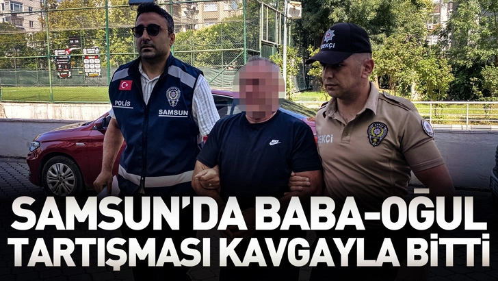 Samsun'da tartıştığı oğlunun burnunu &ccedil;atlattı