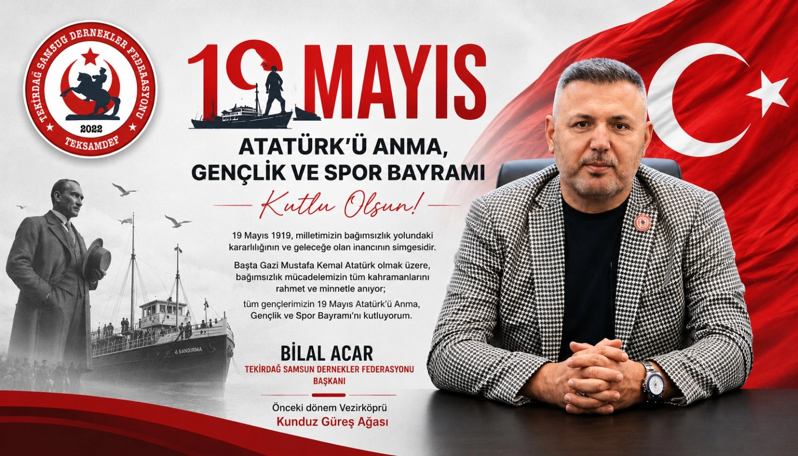 Tekirdağ Samsun Dernekler Federasyonu Başkanı Bilal Acar