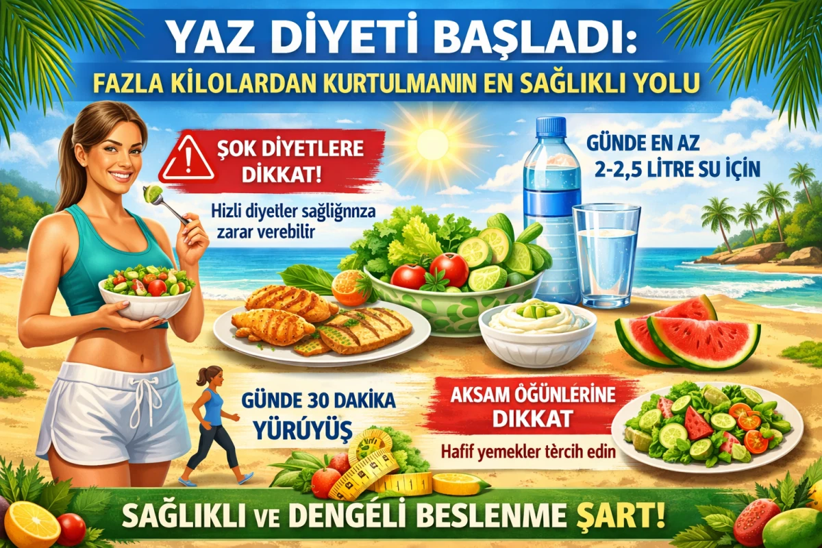 YAZ DİYETİ BAŞLADI: FAZLA KİLOLARDAN KURTULMANIN EN SAĞLIKLI YOLU
